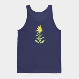 Goldenrod Loose Watercolor Wildflower Illustration Tank Top